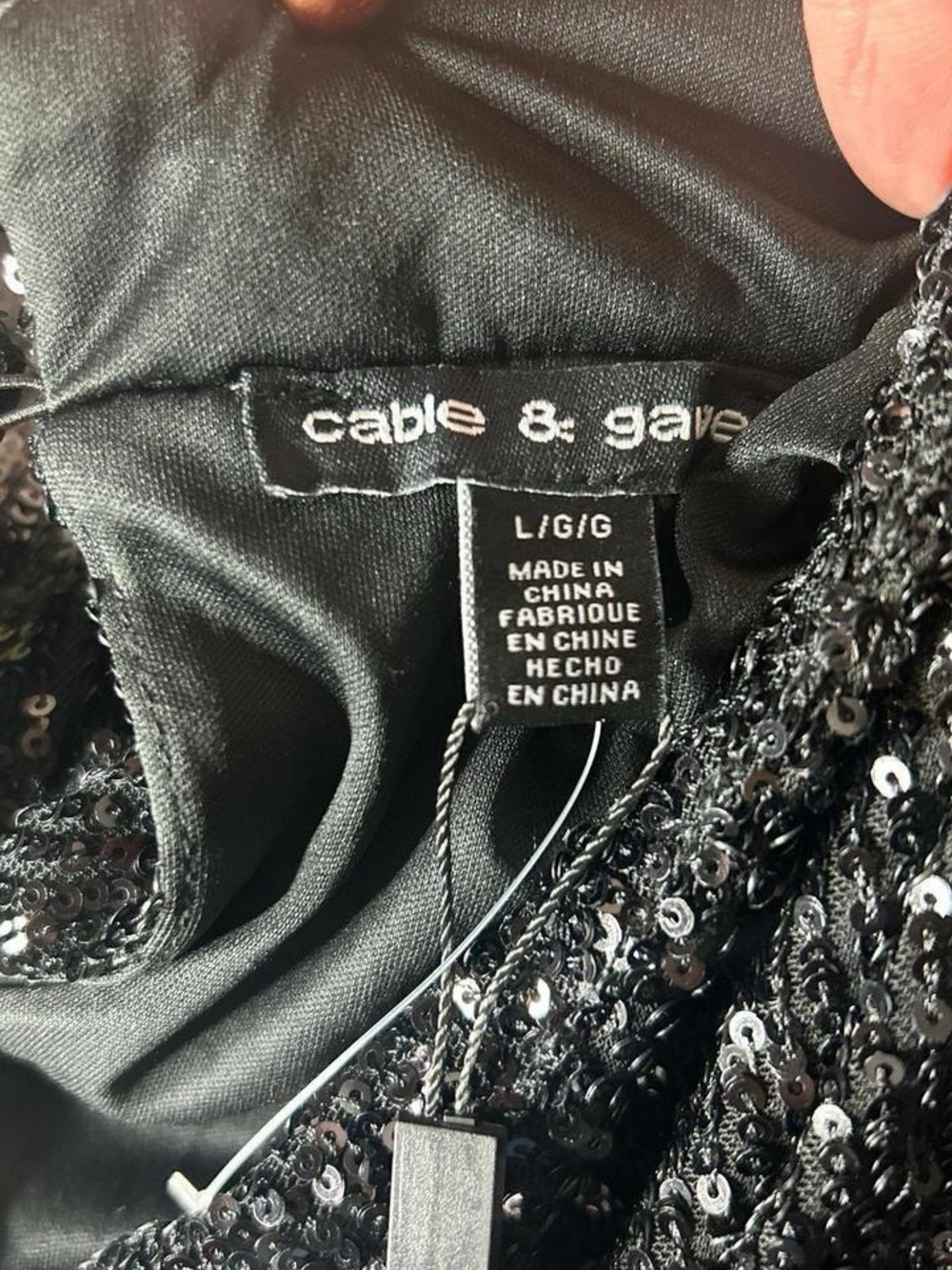 Cable & Gauge Black Fully Sequin Cowl Neck Sleeveless top party date night sexy - Picture 4 of 6